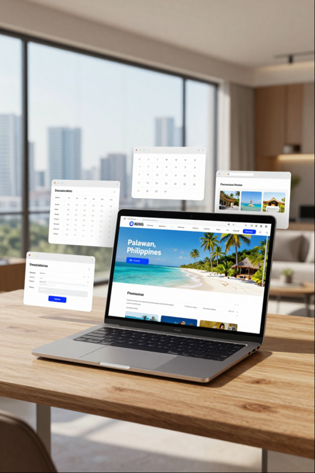 laptop with website background graphic o